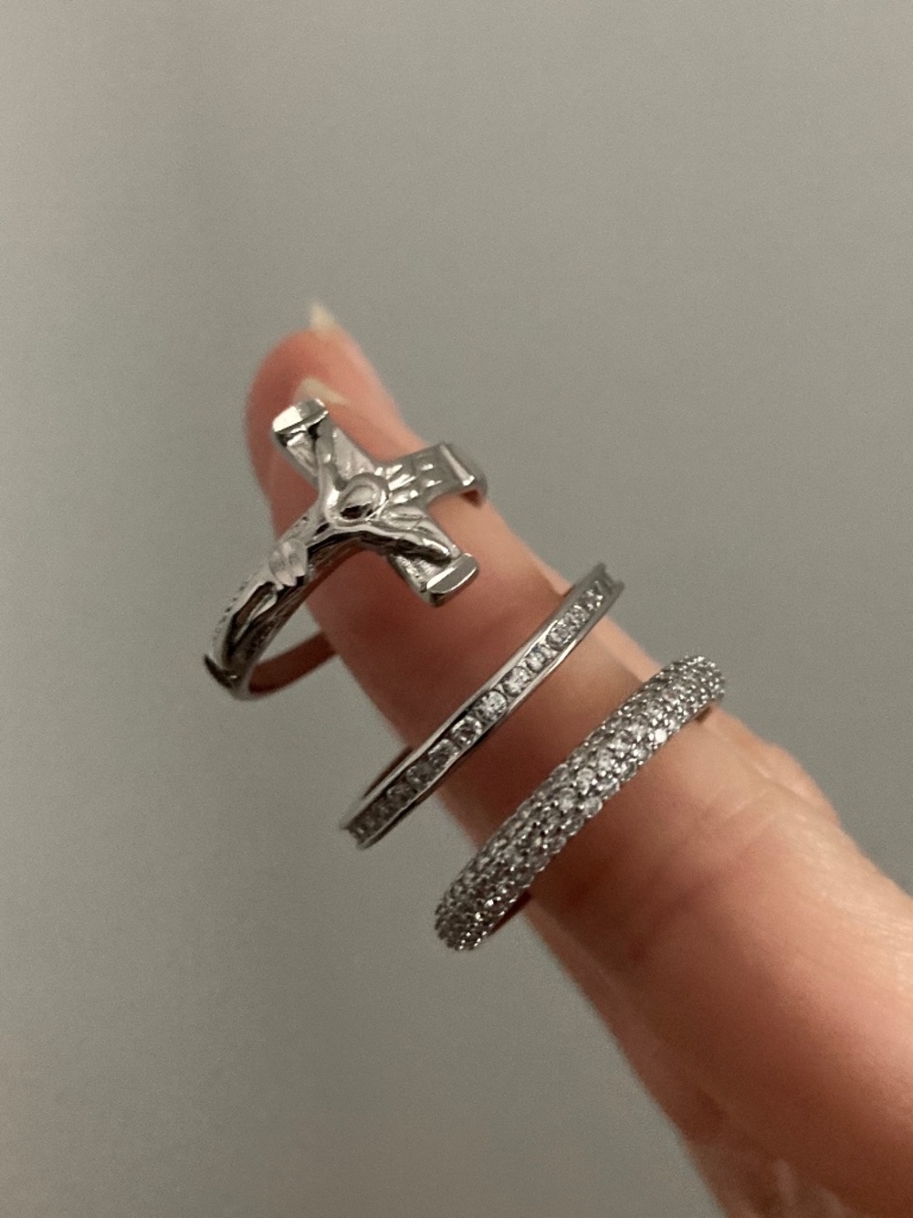 Vanessa Mooney SZ8 Ring SET Silver Stackable layering cocktail Rings Silver Set